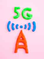 Free photo 5g with tower made from modelling clay