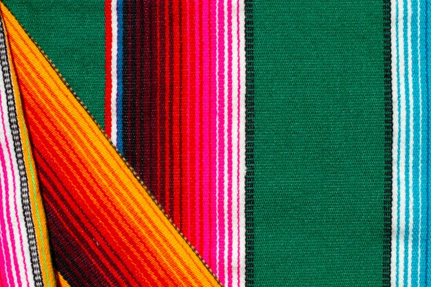 5th of may mexican party with colorful cloth top view