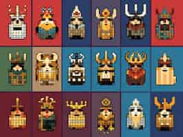 Free photo 8-bits characters gaming assets