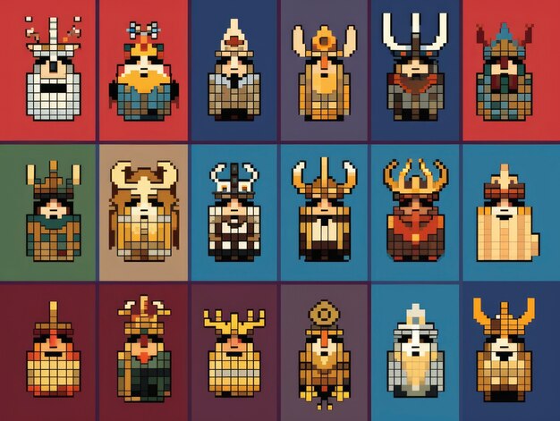 8-bits characters gaming assets