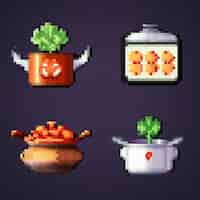 Free photo 8-bits food gaming assets