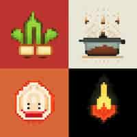 Free photo 8-bits items gaming assets