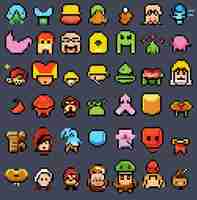 Free photo 8-bits items gaming assets