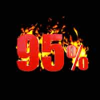 Free photo 95 percent with hot fire