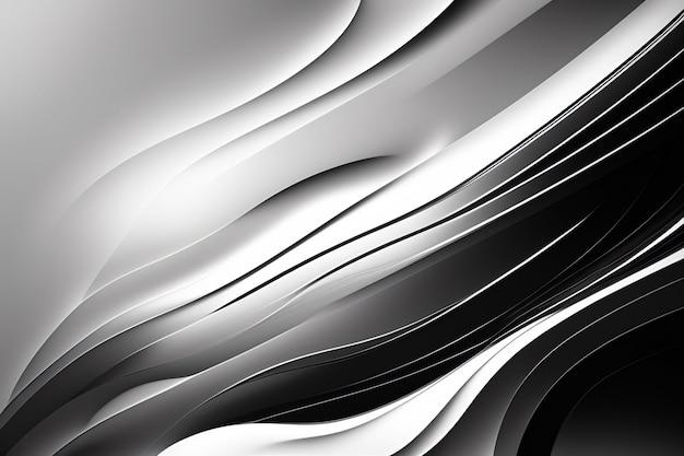 無料写真 波状のパターンを持つ黒と白の背景。