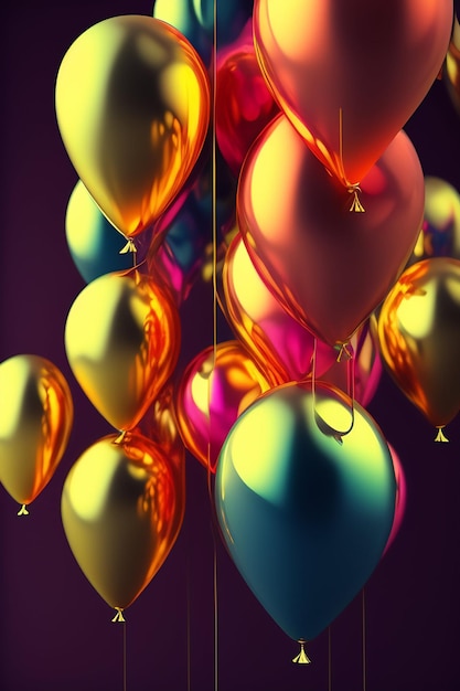 Бесплатное фото Куча воздушных шаров со словом воздушный шар внизу