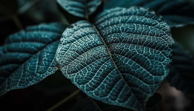 무료 사진 정 맥이 보이는 잎의 a를 닫습니다.