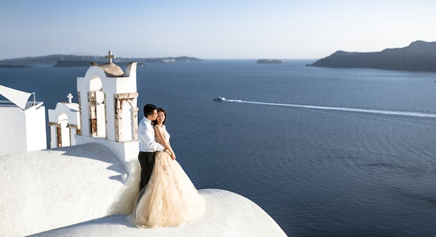 伝統的なギリシャの結婚式のカップルの図 プレミアムベクター 伝統的なギリシャの結婚式のカップルの図 プレミアムベクター