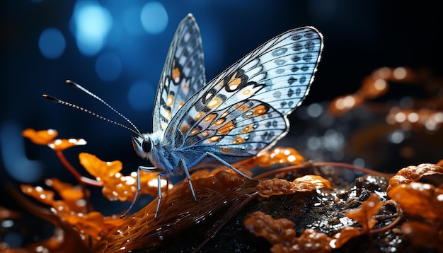 無料写真 人工知能によって生成された色鮮やかな羽を見せて自然の中を飛ぶ鮮やかな蝶