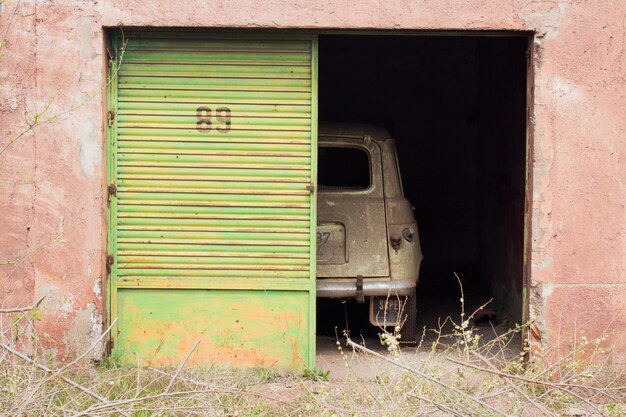 abandoned car