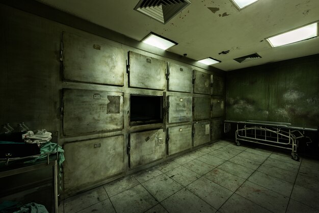 Abandoned morgue in psychiatric hospital