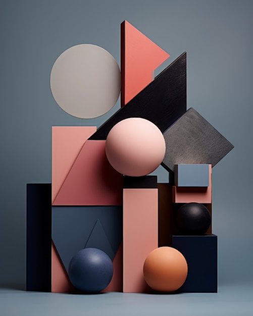 Abstract 3d creation made from geometric shapes