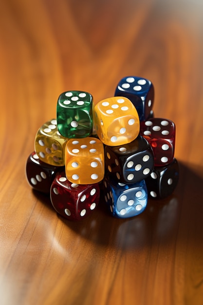 Free photo abstract 3d dice with dots