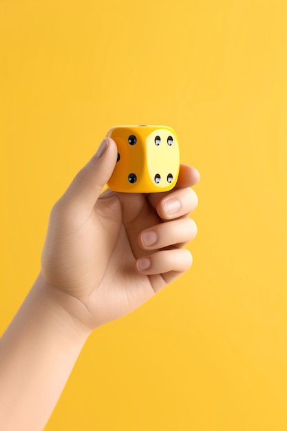 Free photo abstract 3d dice with human hand