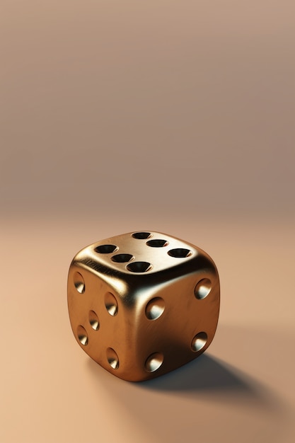 Free photo abstract 3d dice with metal texture