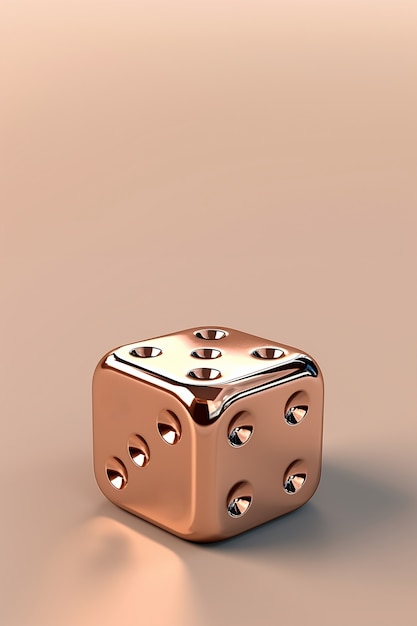 Free photo abstract 3d dice with metal texture