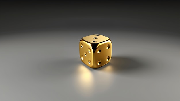 Abstract 3d dice with metal texture