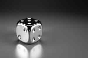 Free photo abstract 3d dice with metal texture
