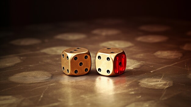 Abstract 3d dice with metal texture