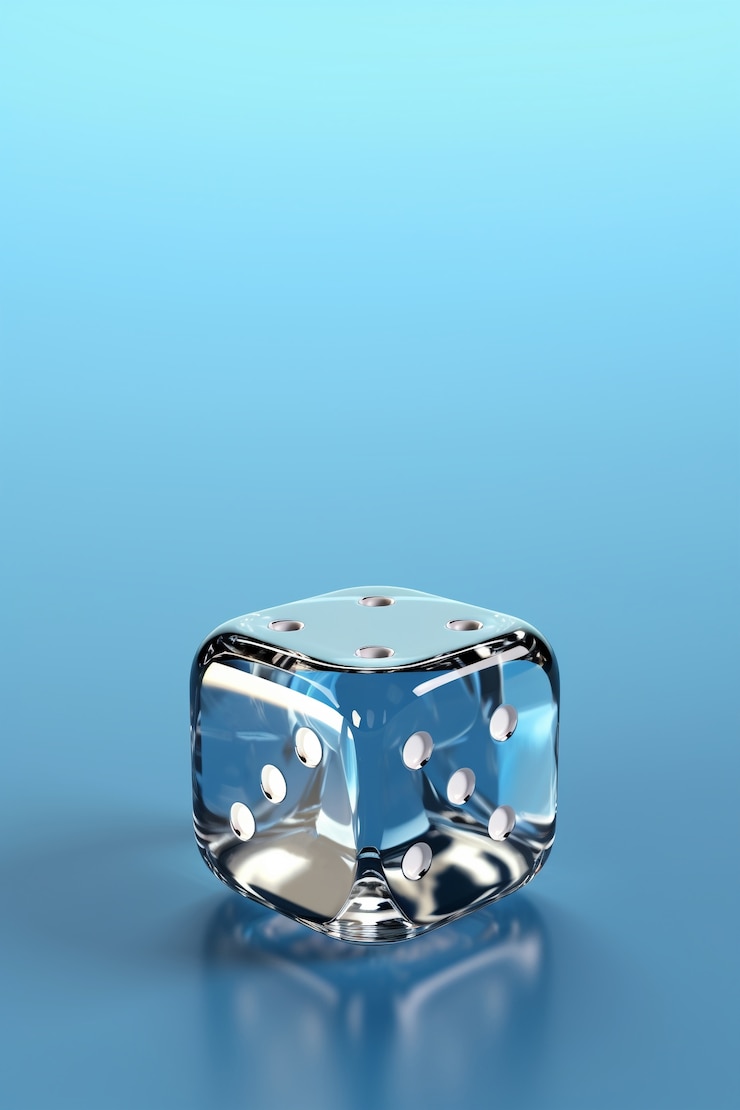 無料Photo 透明なテクスチャを持つ抽象的な 3 d サイコロ