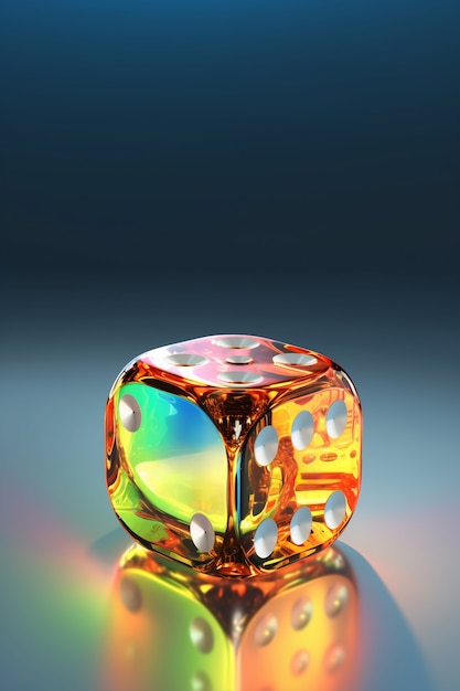 Free photo abstract 3d dice with transparent texture