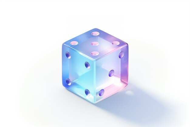 Abstract 3d dice with transparent texture