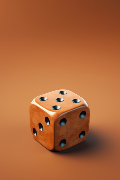 Free photo abstract 3d dice with wood texture