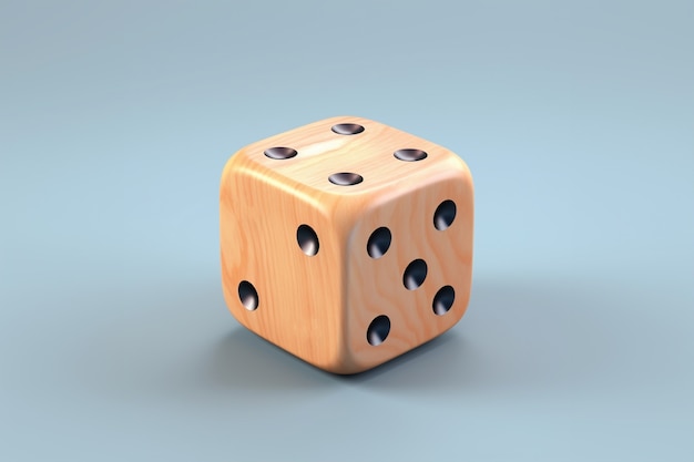 Abstract 3d dice with wood texture