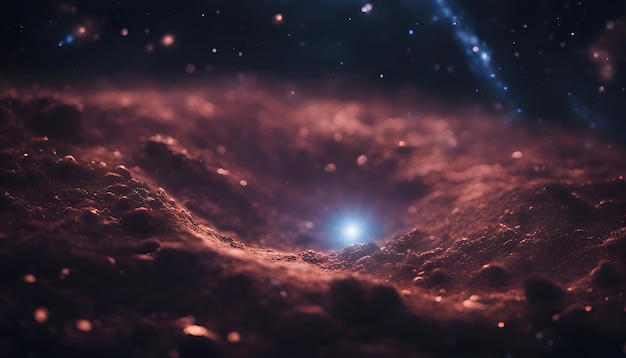 Free photo abstract 3d rendering of space background with stars and nebula