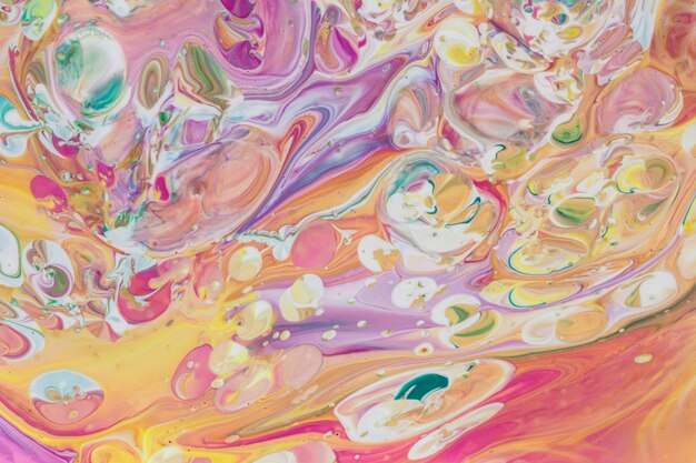 Abstract acrylic effect of colourful bubbles and waves