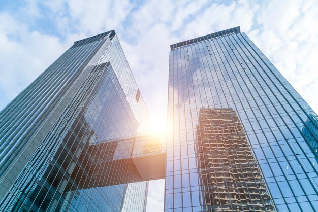 abstract architecture blue entrance perspective financial