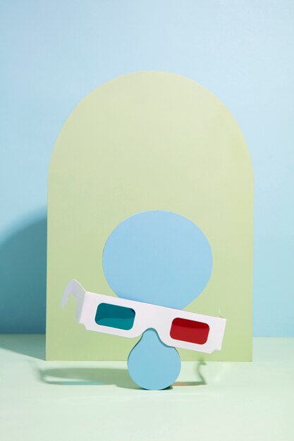 Abstract arrangement of 3d glasses