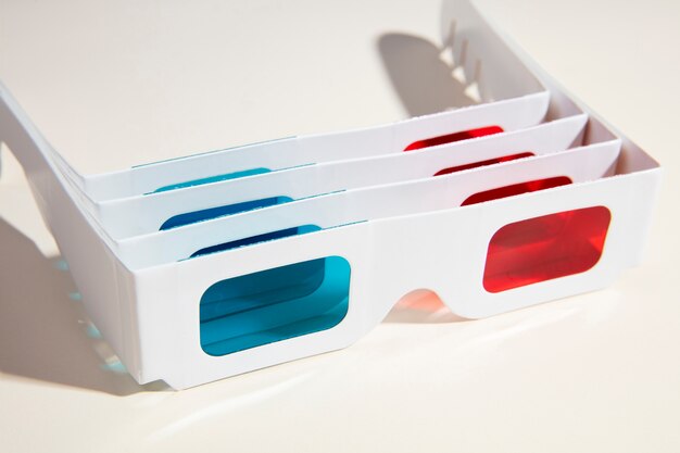 Abstract arrangement of 3d glasses