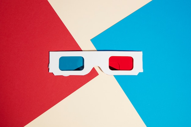 Free photo abstract arrangement of 3d glasses