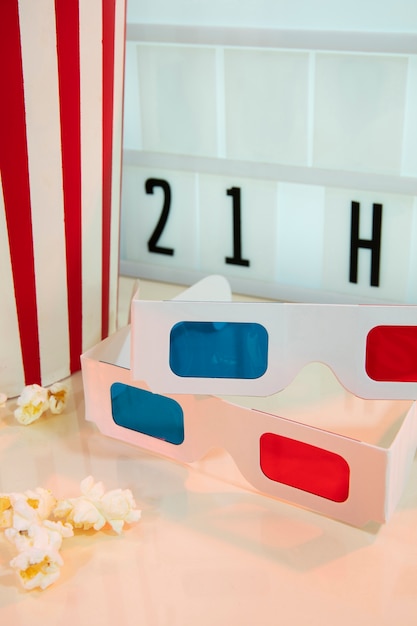 Free photo abstract arrangement of 3d glasses