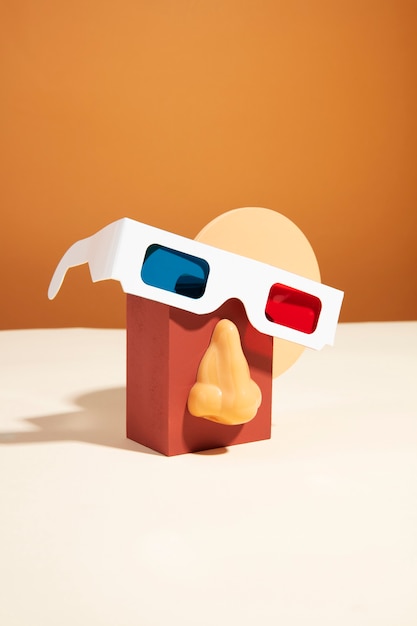 Abstract arrangement of 3d glasses