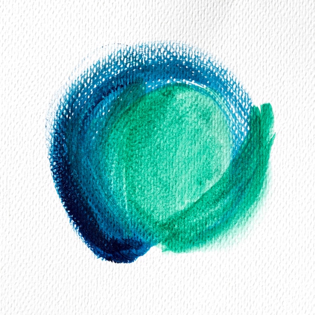 Абстрактное искусство зеленой и синей краской пятно