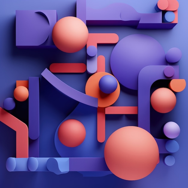 Free photo abstract art made from 3d geometric shapes