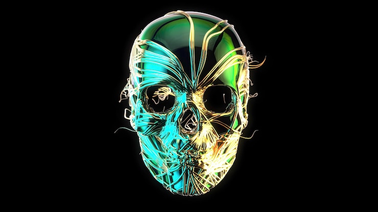 Free Photo abstract art of a skull motion design