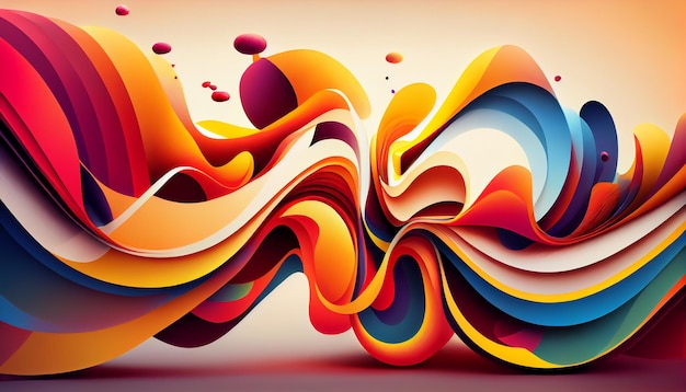 Free photo abstract backdrop smooth curves vibrant colors flowing waves generated by ai