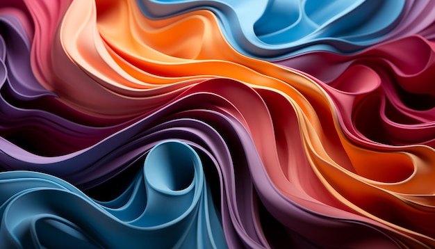 Free photo abstract backdrop with multi colored wave pattern smooth and flowing generated by artificial intelligence