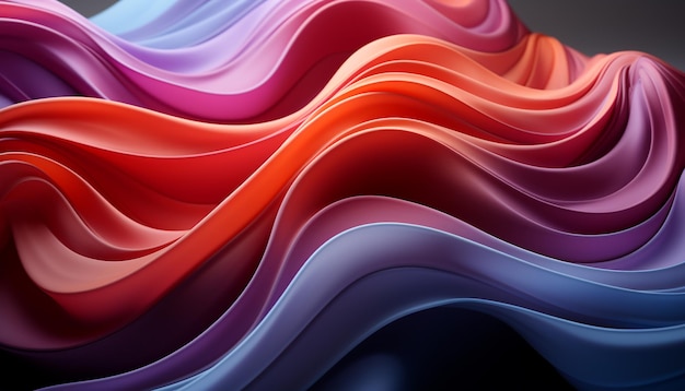 Free photo abstract backdrop with smooth flowing wave pattern in vibrant colors generated by artificial intelligence