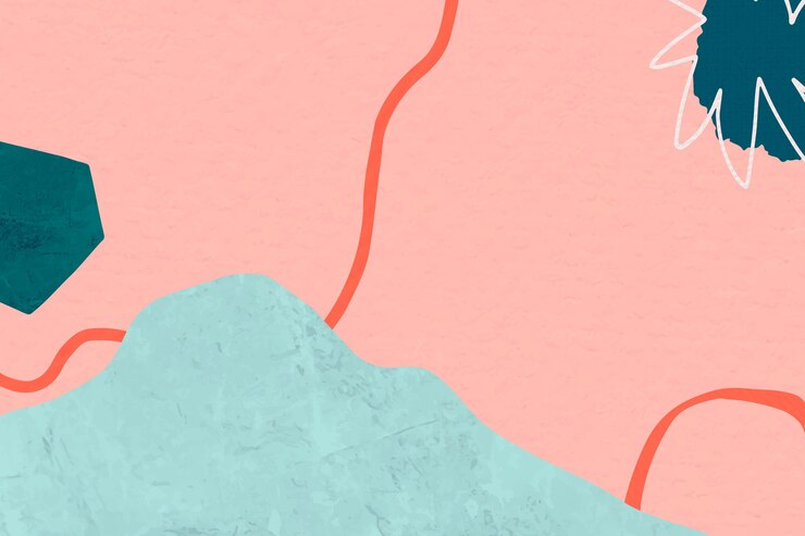 Free Photo abstract background in pink and green with abstract colorful mountain memphis drawings