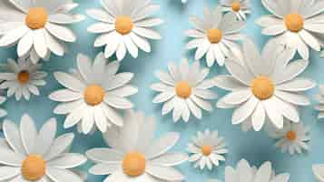 Free photo abstract background with 3d flowers