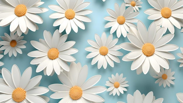 Abstract background with 3d flowers