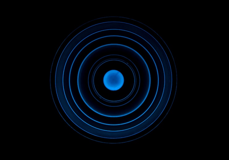 Free Photo abstract background with blue circles