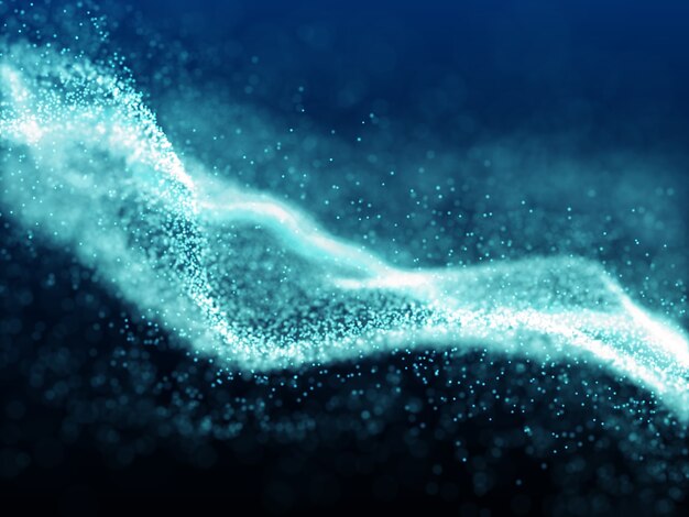Abstract background with flowing particles