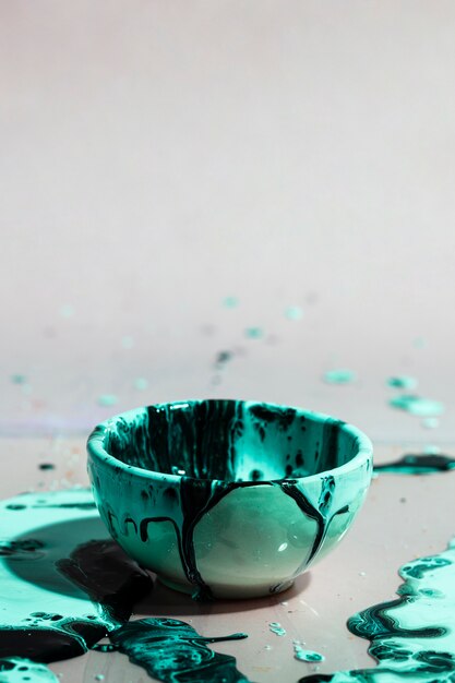 Abstract background with green paint splash