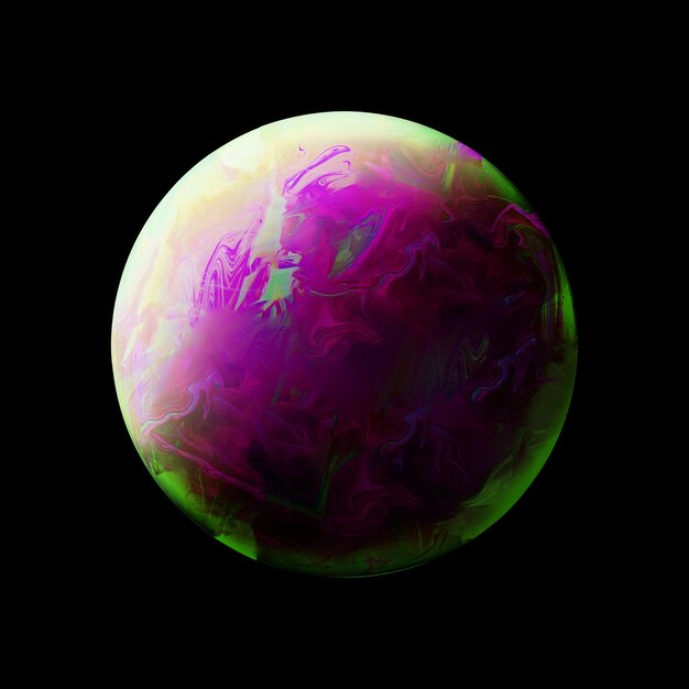 Abstract background with green and purple sphere
