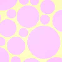 無料写真 黄色の背景にピンクの紙サークル要素と抽象的な背景